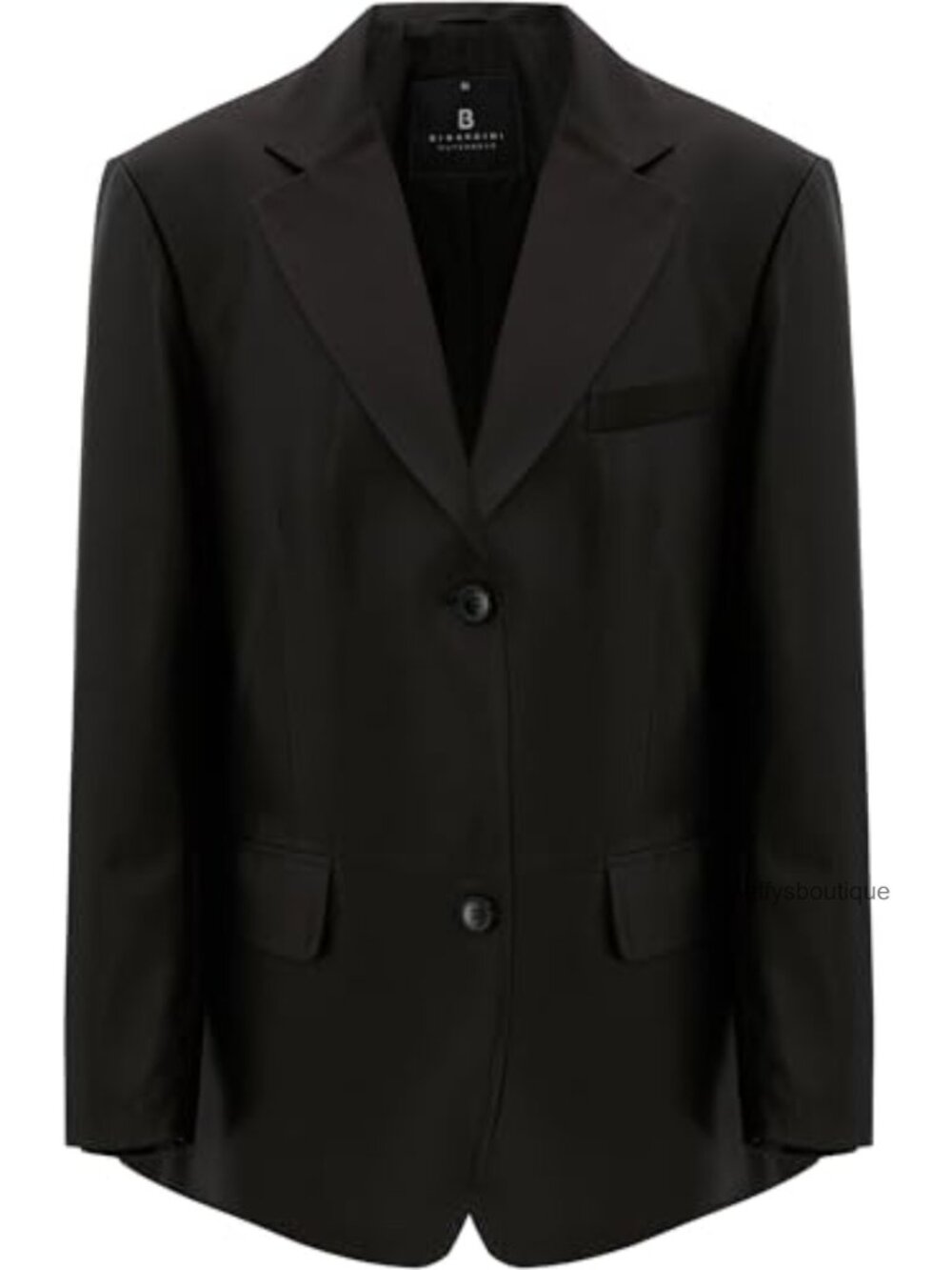 Oversized Genuine Lambskin Leather Blazer Jacket Women's Notch Collar
